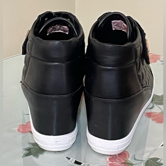 Juicy Couture Black Platform Wedge High-Top Sneakers Size 9.5 - Picture 11 of 14